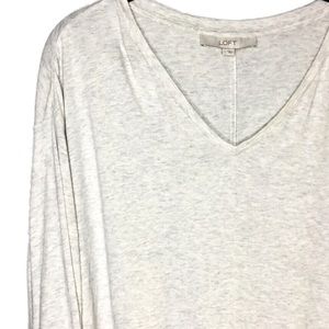 Loft Shimmer Off White Heathered Loose Top